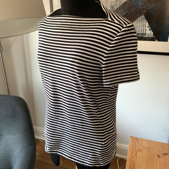 Classic Black and White Striped Women's Top - Picture 1 of 5